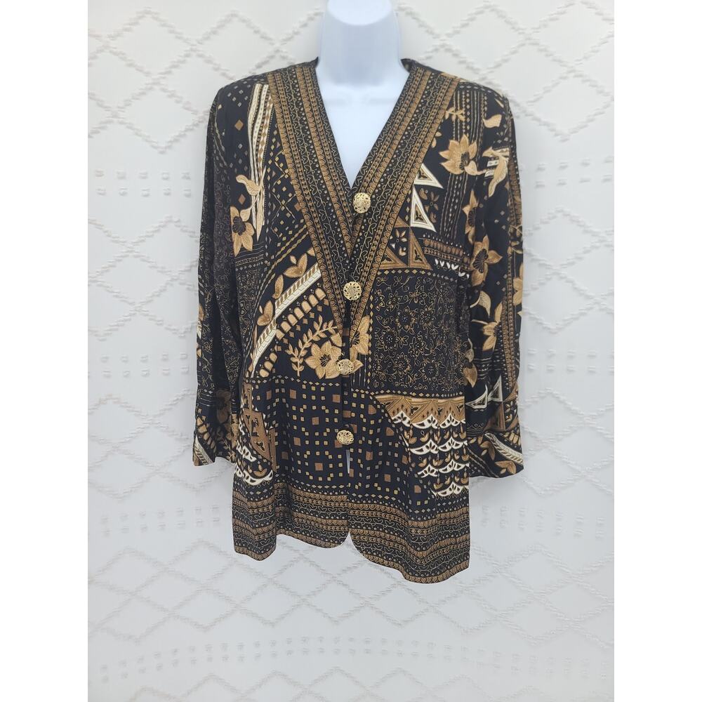 Vintage floral patchwork blazer by Lady carol Size 10 Indie Art to wear bohemian - Picture 3 of 8